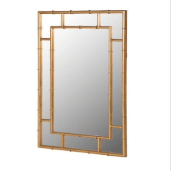 Image showing the Bamboo Design Mirror, Gold product.