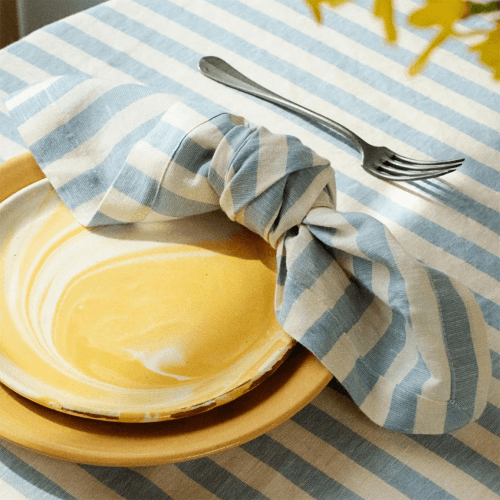 Image showing the Pembroke Stripe Set of 4 Napkins, Coastal Blue product.