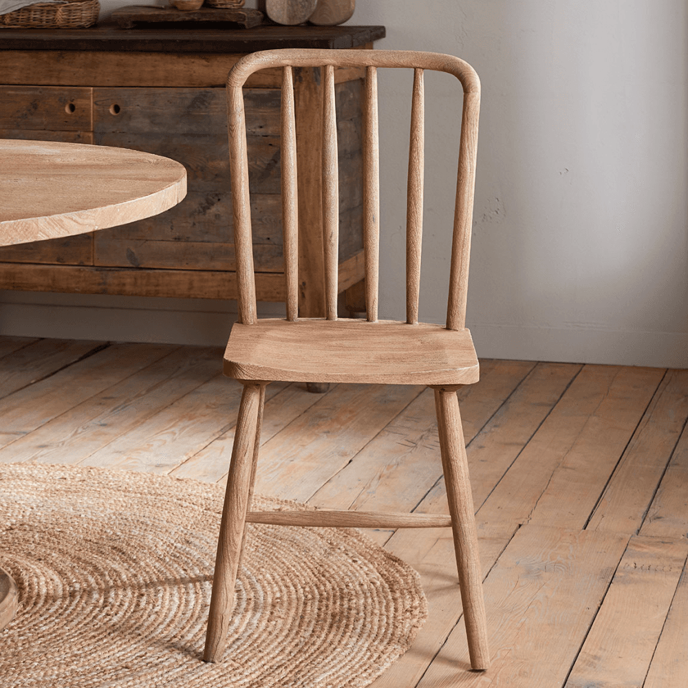 Om Mango Wood Dining Chair, Natural