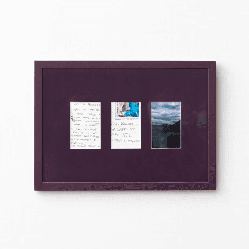 Image showing the Marco A4 Frame and Instax Mini x 3 Picture Frame Mount, Burgundy product.