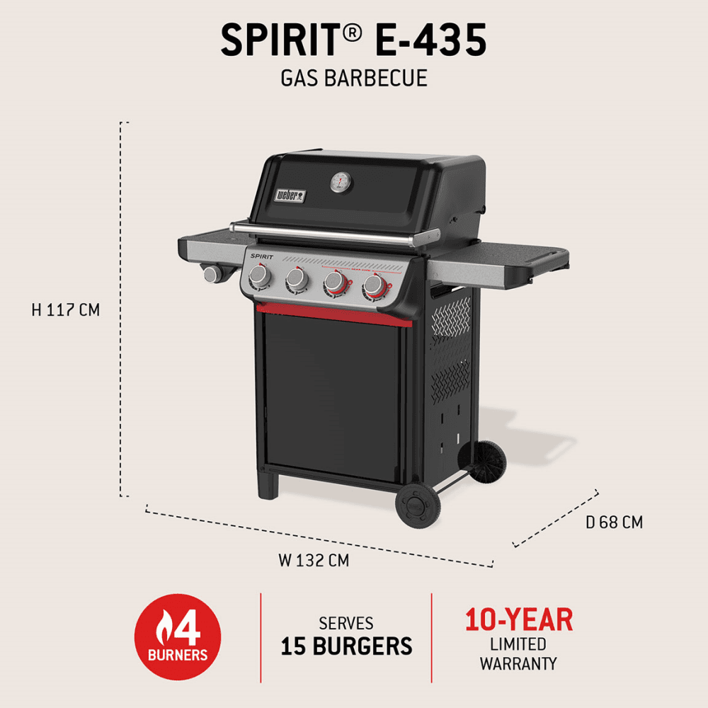 Spirit E-435 Gas Barbecue, Black
