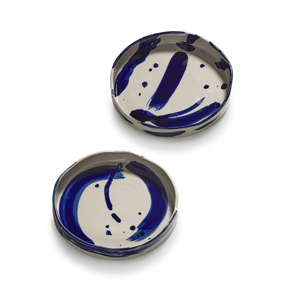 Sophia by Marie Michielssen Set of 2 Pasta Plates, Beige Blue