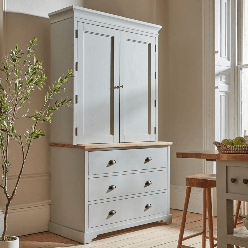 Image showing the Hanne Larder Cabinet, Grey/Oak product.