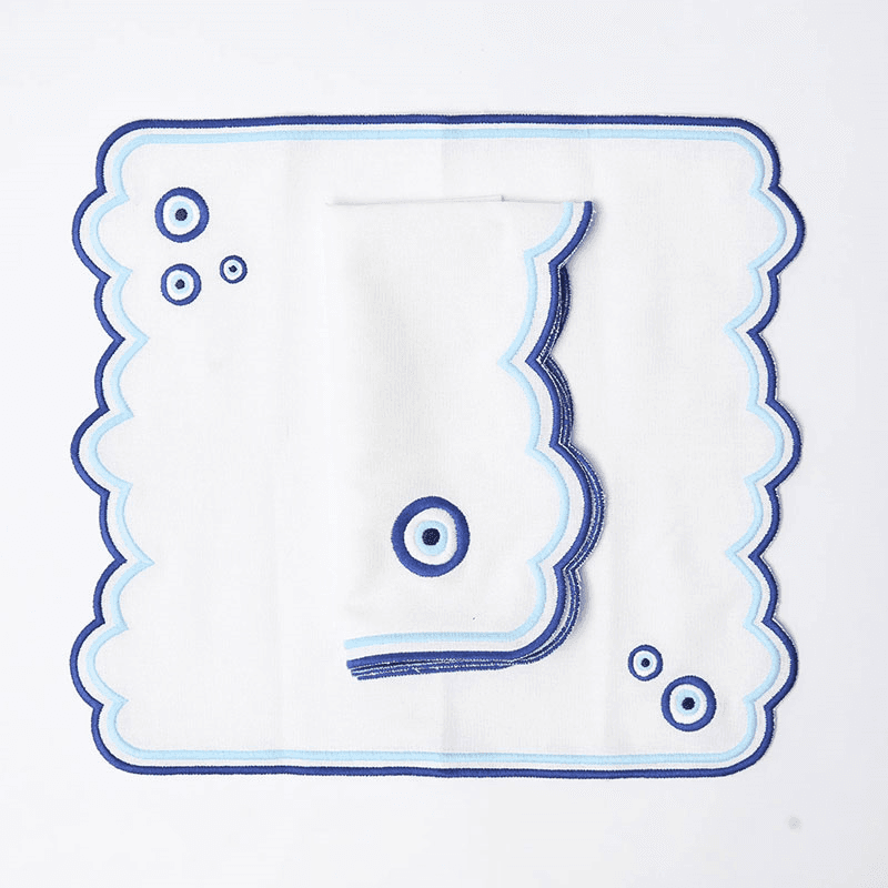 Evil Eye Set of 4 Placemats, Blue