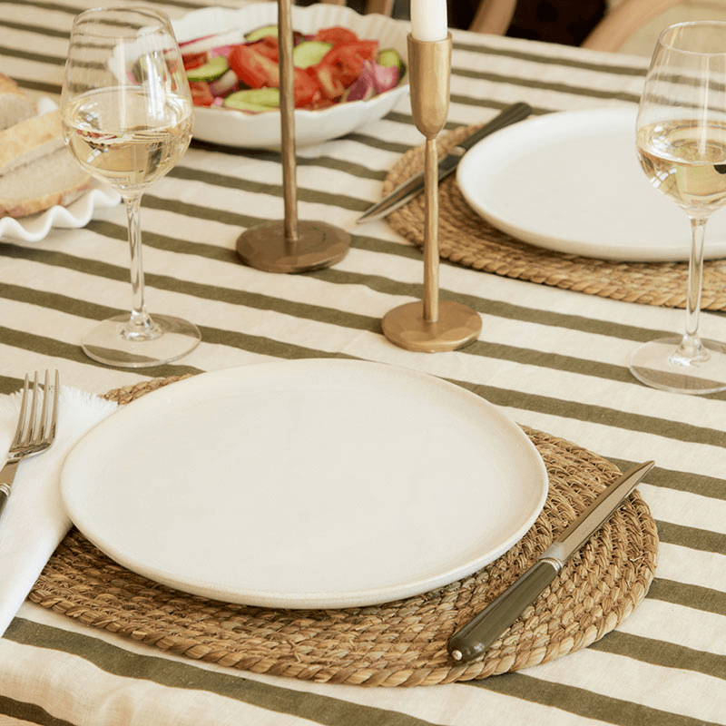 Organic Set of 4 Dinner Plates, Cream