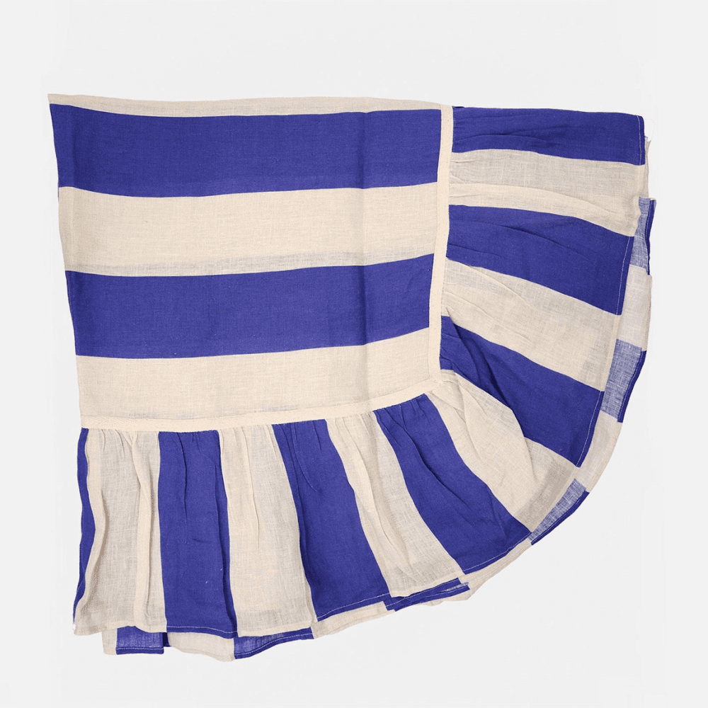Wide Stripe Tablecloth, Cobalt