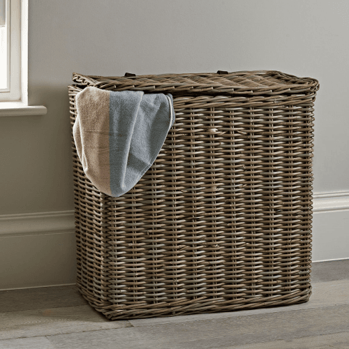 Image showing the Rattan Rectangle Laundry Basket, Natural product.