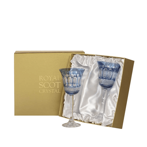 Image showing the Belgravia Set of 2 Wine Glasses, Blue product.