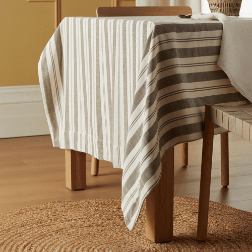 Image showing the Isaac Tablecloth, Dark Olive product.