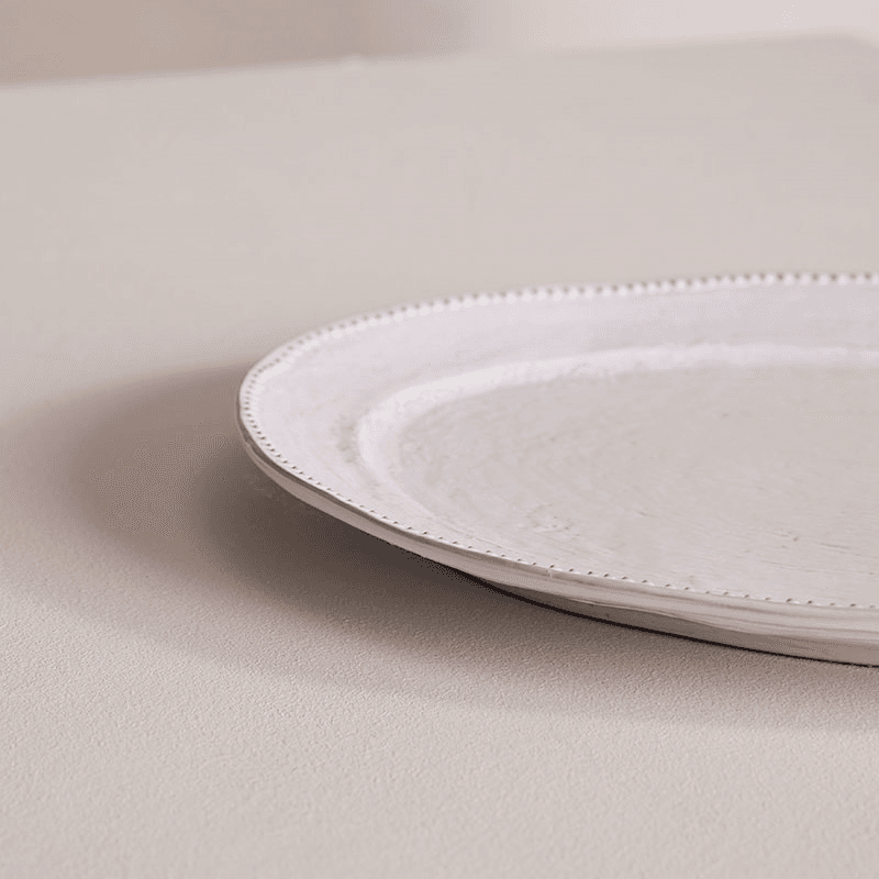Hillcrest Oval Serving Platter, White