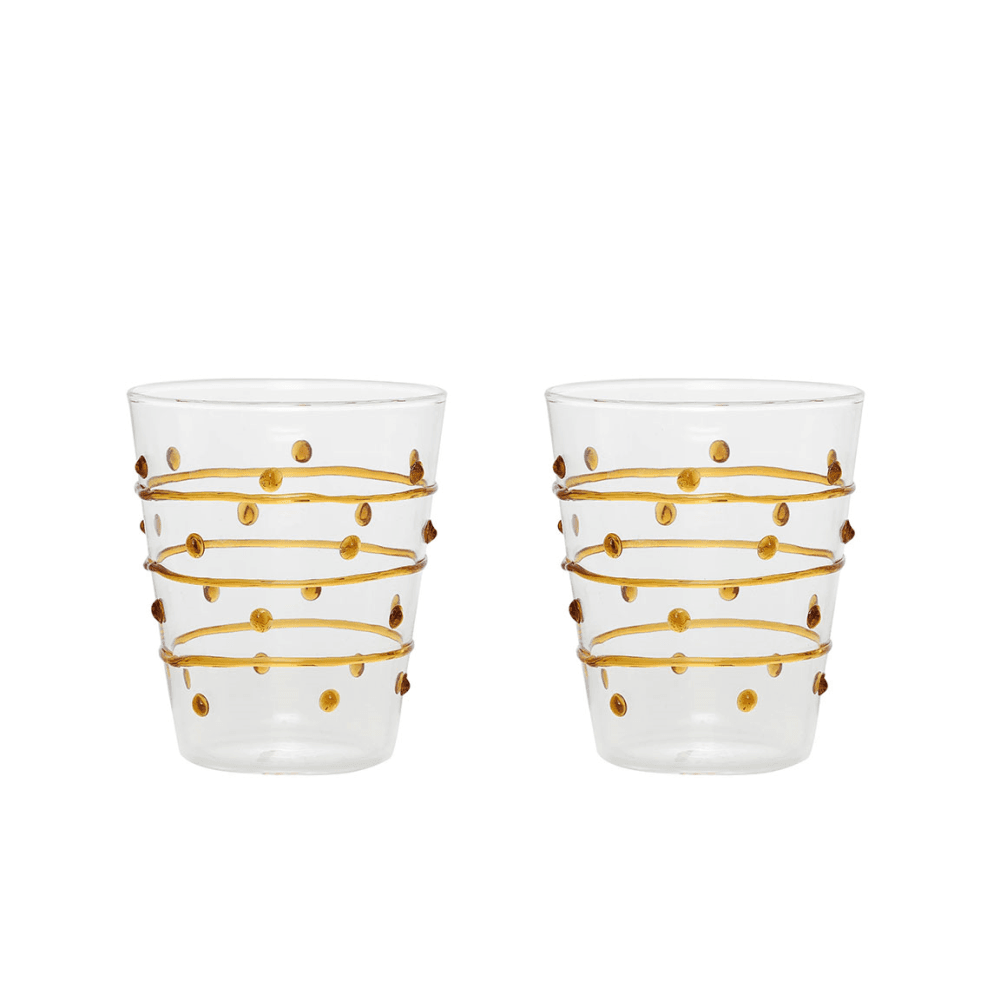 Elisa Pair of Tumblers, Dark Amber