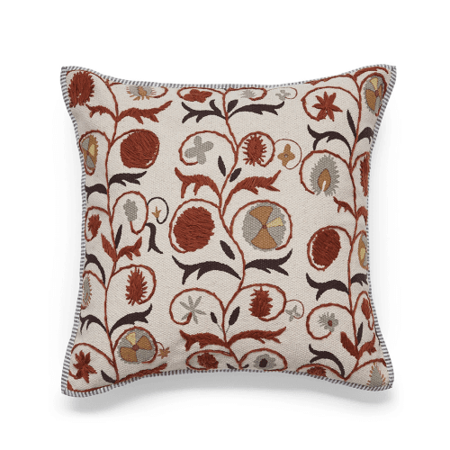 Image showing the Sheki Cushion Cover, Earthy Red product.