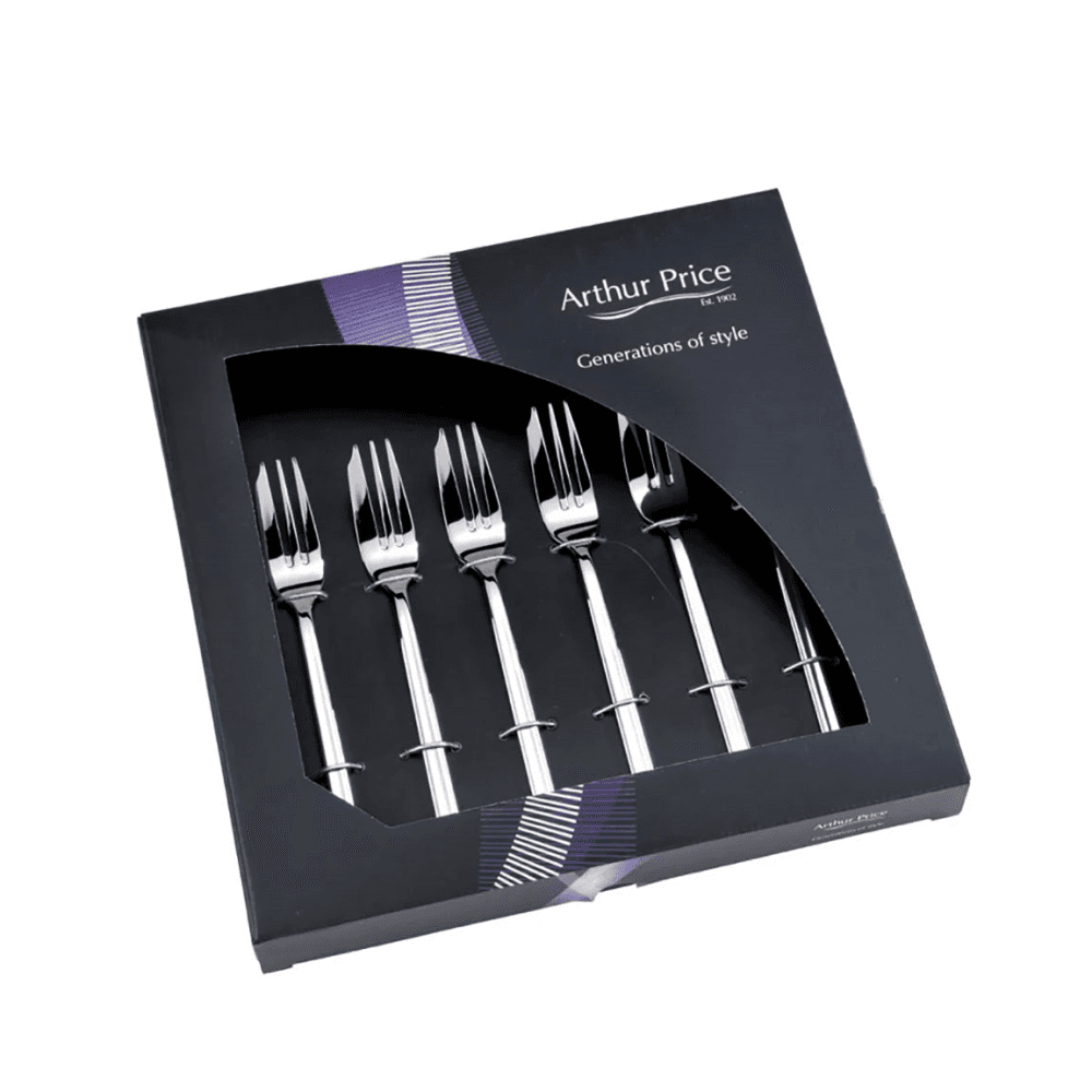 Horizon Set of 6 Pastry Forks, Stainless Steel