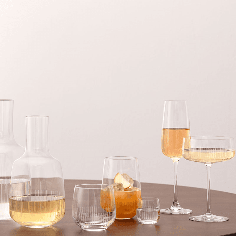 Afina Set of 4 Champagne Coupes, White