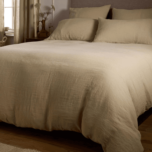 Image showing the 100% Linen Duvet Cover, Double, Soft Sage product.
