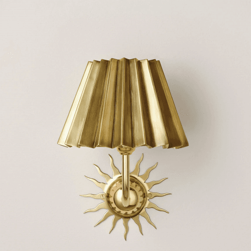 Image showing the Mini Pleated Lampshade, D15 cm, Brass product.