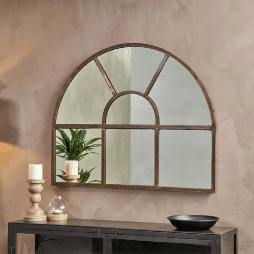 Image showing the Imoma Overmantle Arch Mirror, Brass product.