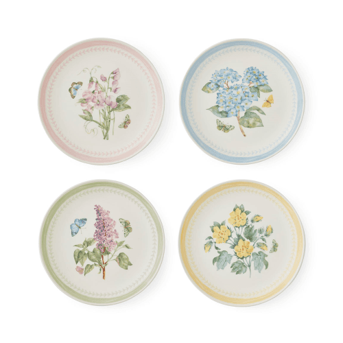 Image showing the Botanic Garden Sketchbook Set of 4 Dinner Plates, Multi product.