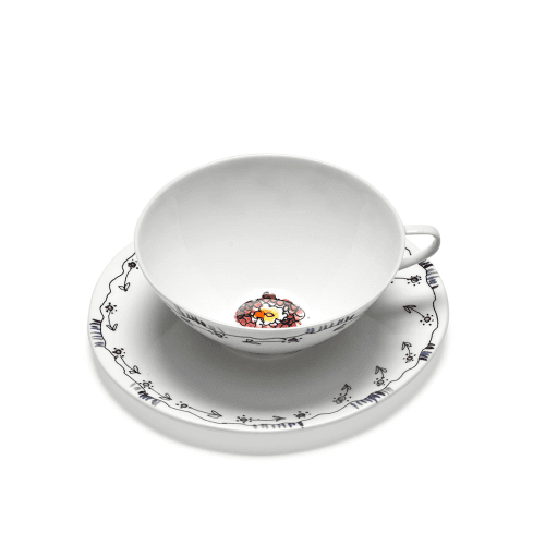 Image showing the Midnight Flowers by Marni Set of 2 Tea Cups & Saucers, Anemone Milk product.