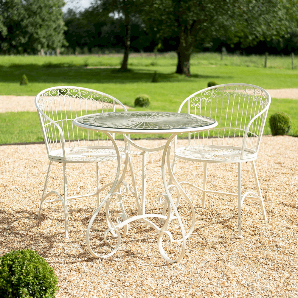 Blaisdon 3 Piece Bistro Set, Cream