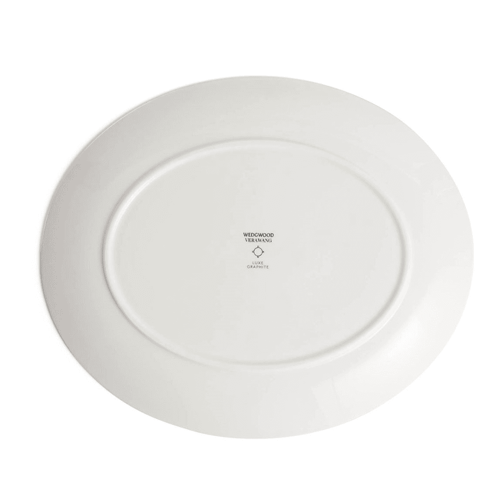 Luxe Graphite Oval Platter, Black & White