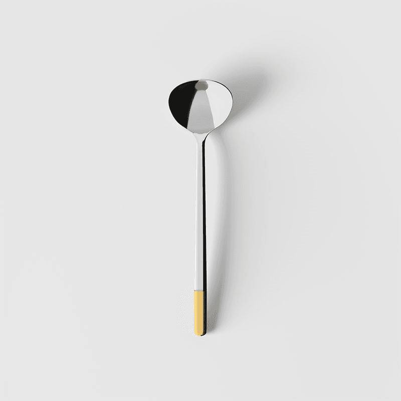 Ella Sugar/ Ice Cream Spoon, Stainless Steel with Partial Gold Plate