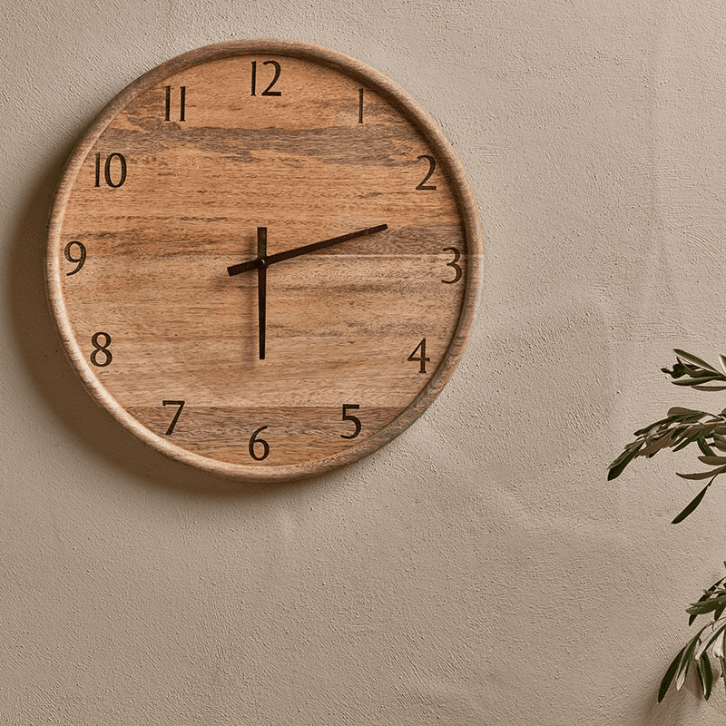 Som Mango Wood Clock, Natural