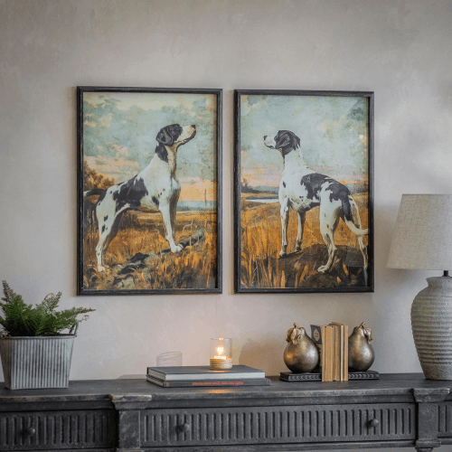 Image showing the Moreton Set of 2 Pointer Dog Framed Prints, Multi product.