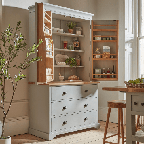 Image showing the Hanne Larder Cabinet, Grey/Oak product.