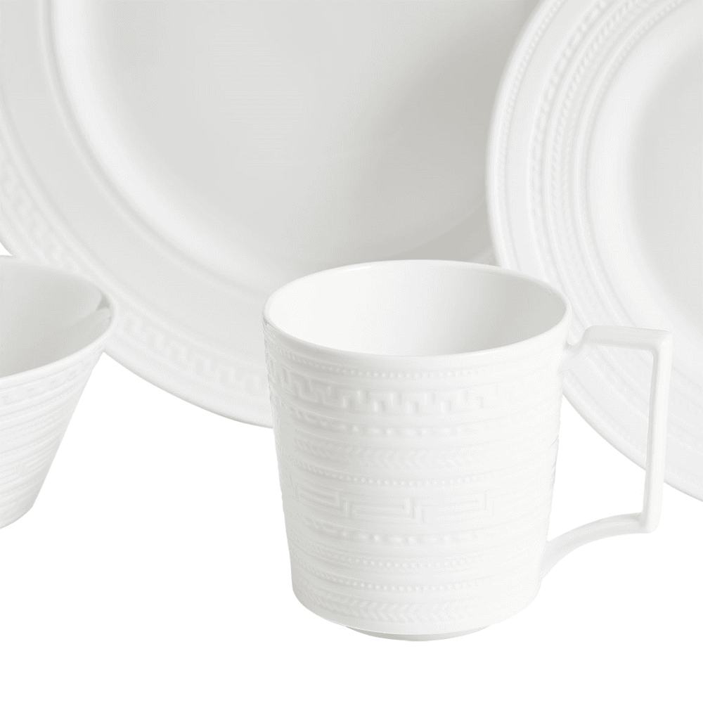 Intaglio 16 Piece Dinner Set, White
