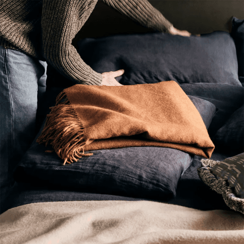 Image showing the Maria Alpaca Throw, 130 x 172cm, Burnt Orange product.