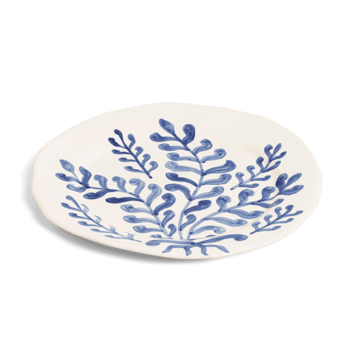Image showing the Leaf Charger Plate, Blue product.