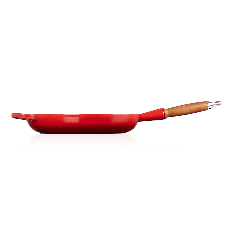 Signature Cast Iron Frying Pan with Wooden Handle