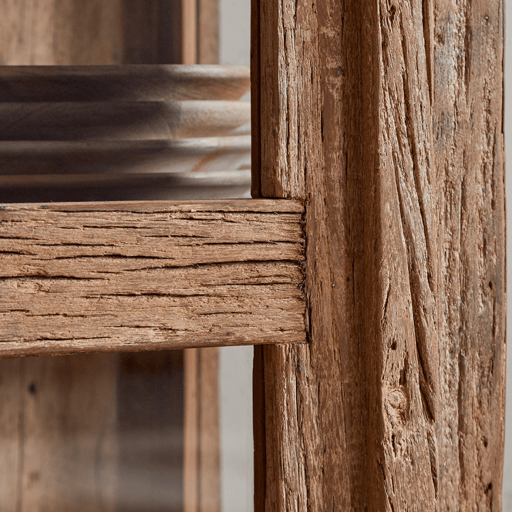Ibo Reclaimed Wood & Glass Cabinet, Natural