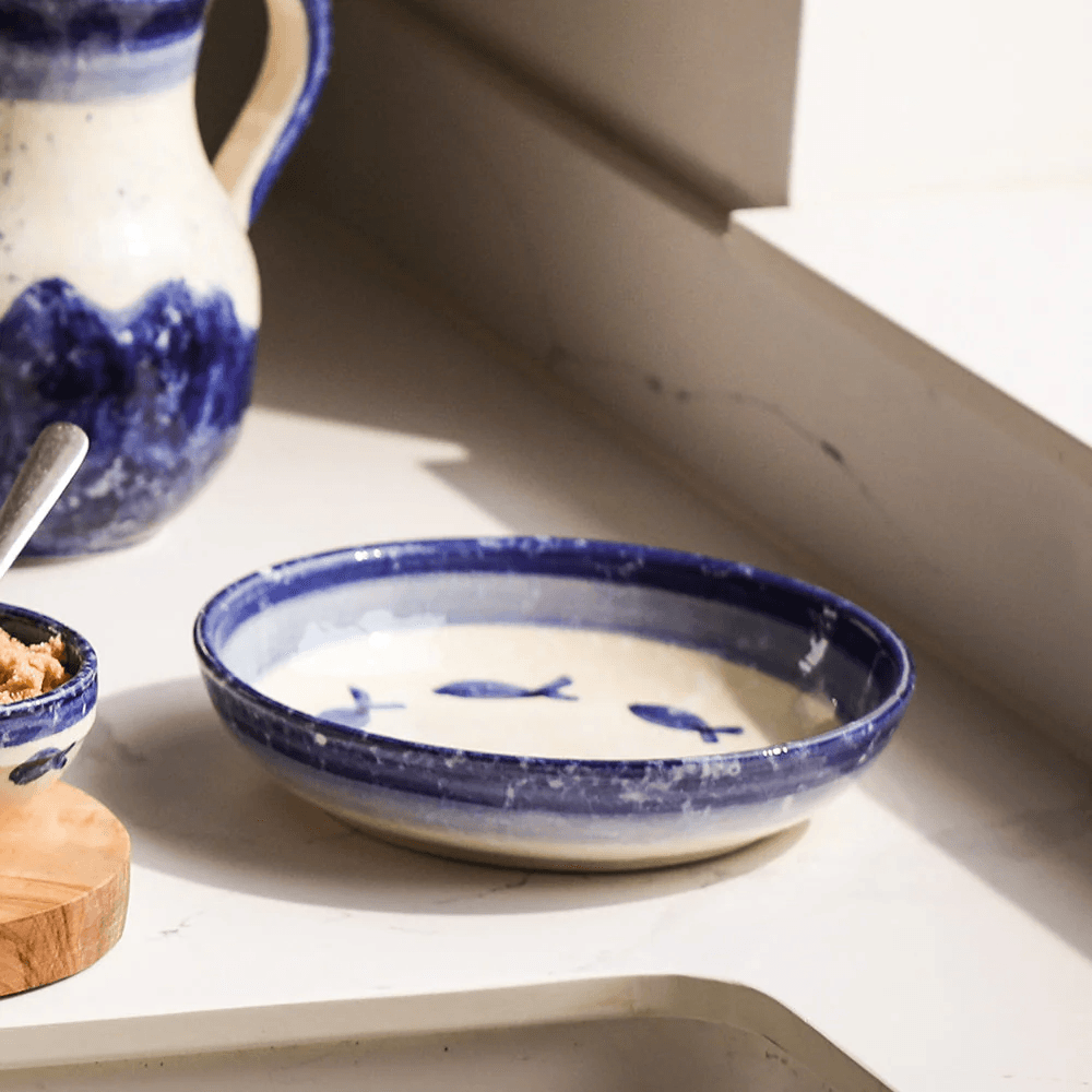 Fish Serving Bowl, Blue