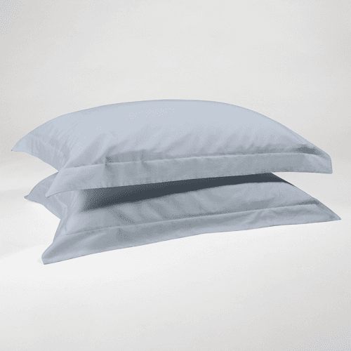 Image showing the The Edged 300 Thread Count Sateen Border Pair of Pillowcases, Nordic Sky product.