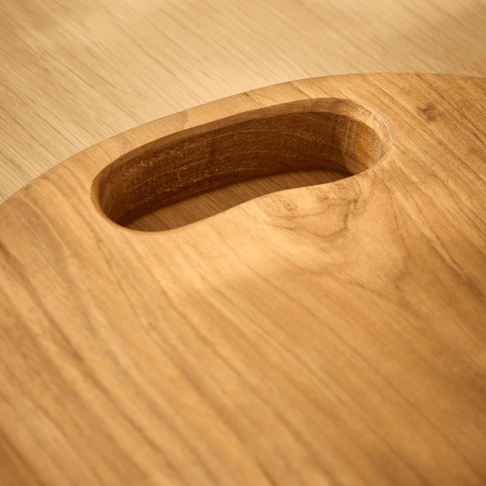 Teak Round Chopping Board, Brown