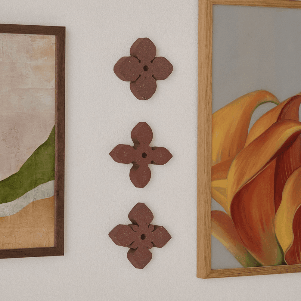 Ceramic Set of 3 Wall Flowers