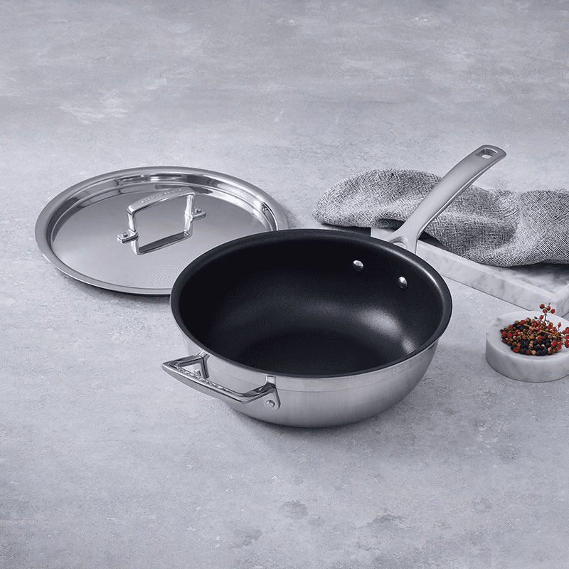 Classic 3-ply Non-Stick Chefs Pan, Stainless Steel