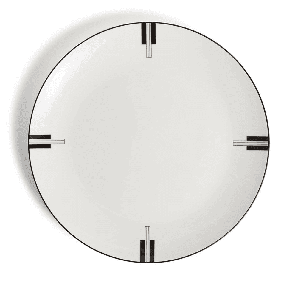 Luxe Graphite Dinner Plate, Black & White