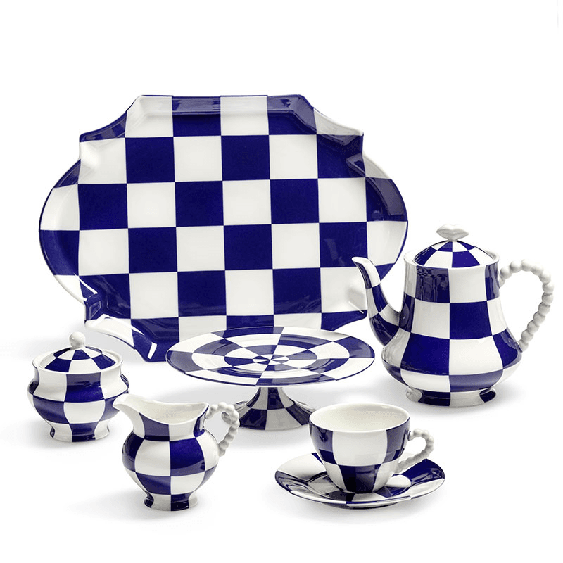 Les Objets Mouleversants by Wouters&Hend Fete des Betes Oval Serving Plate, Blue