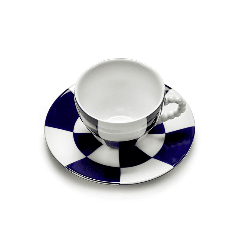 Les Objets Mouleversants by Wouters&Hend Fete des Betes Set of 2 Cup & Saucers, Blue