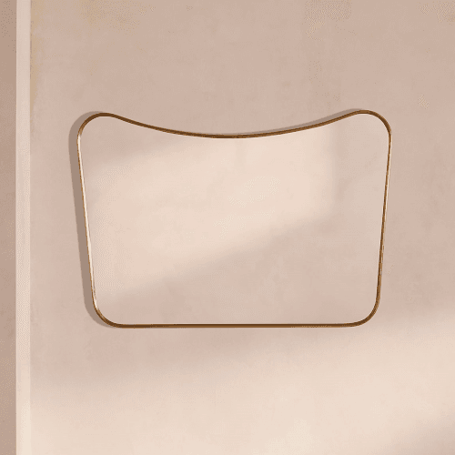 Image showing the Cooper Wide Wall Mirror, Antique Brass product.