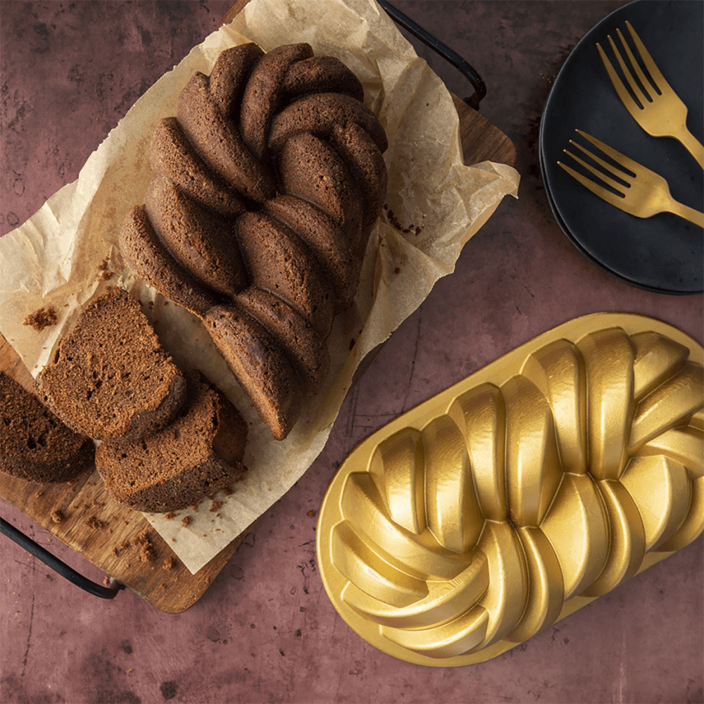 Premier Cast Braided Loaf Pan, Gold