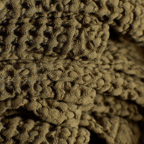 Image showing the Waffle 100% Organic Cotton Hand Towel, Hand, Dark Olive product.