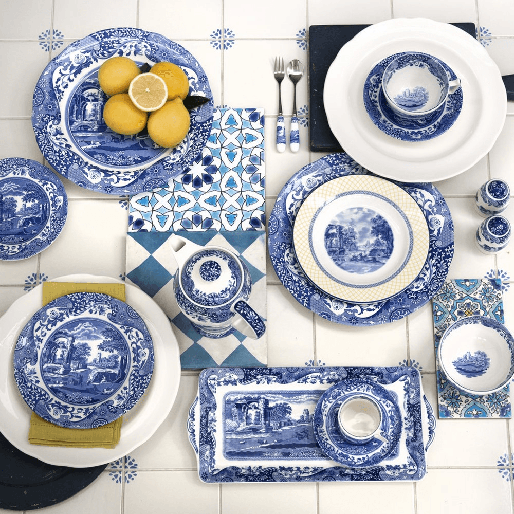 Blue Italian Buffet Plate