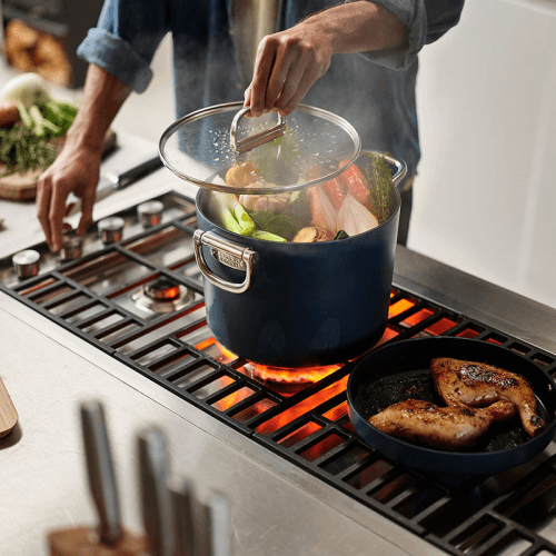 Image showing the Space Folding Stock Pot & Lid, Midnight Blue product.