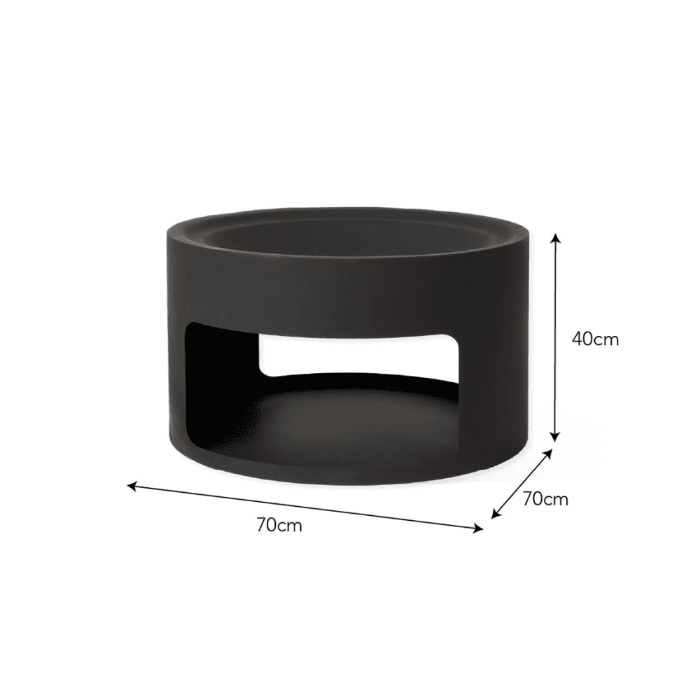 Sarsden Round Fire Pit & Log Store, Steel