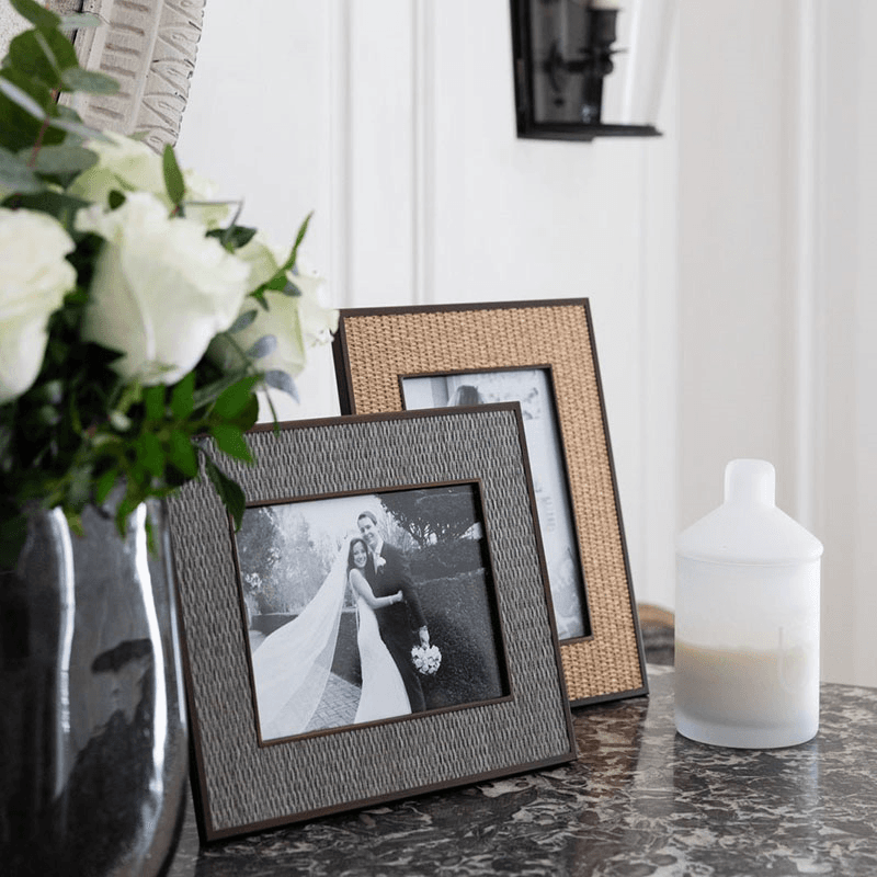 Rattan Photo Frame, Almond