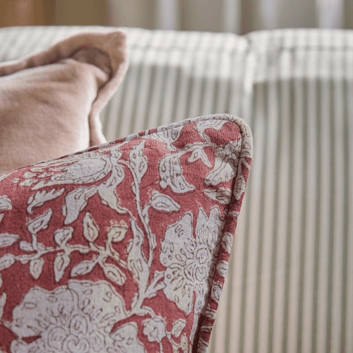 Image showing the Rani Hand Block Printed Cushion Cover, Red product.